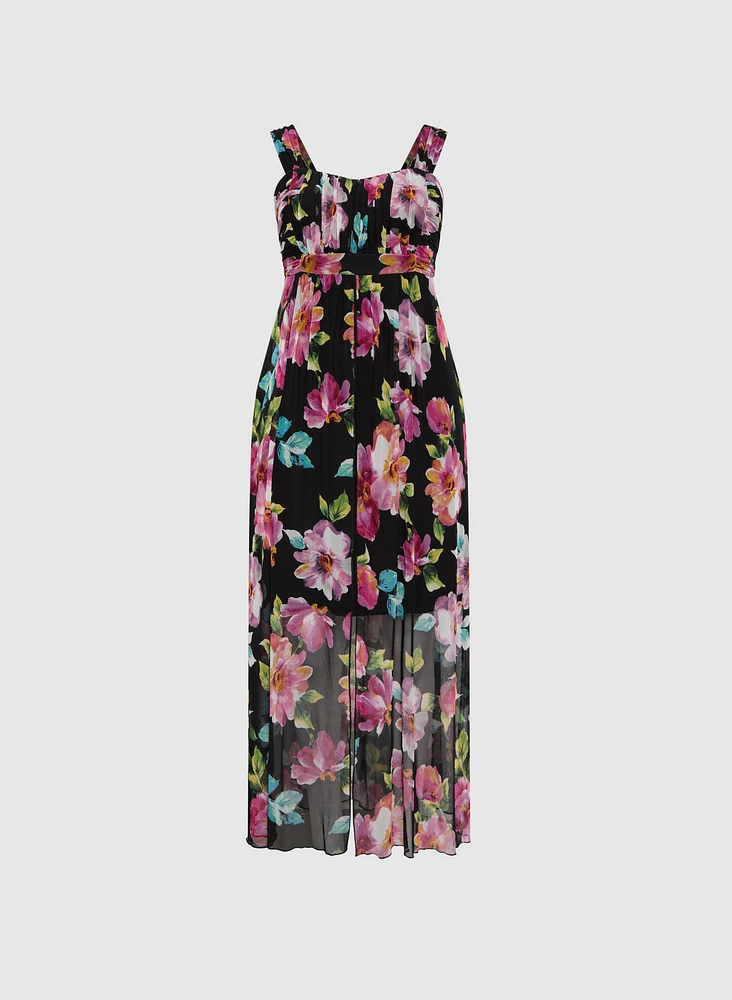 Robe maxi à motif floral