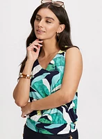 Tropical Print V-Neck Tank Top