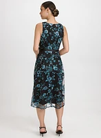 Sequined Floral Embroidery Dress