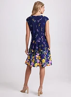 Cascading Floral Print Dress