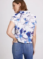 Abstract Floral Print Blouse