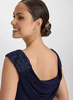 Lace Cowl Back Dress
