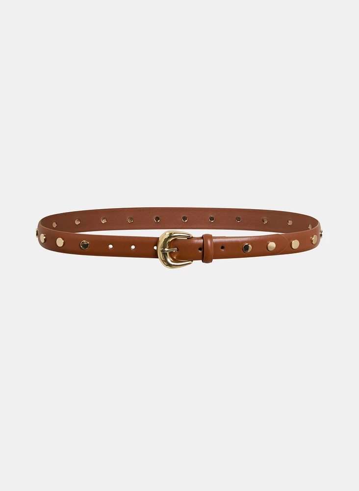 Ceinture mince en cuir végane