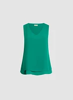 Sleeveless V-Neck Blouse