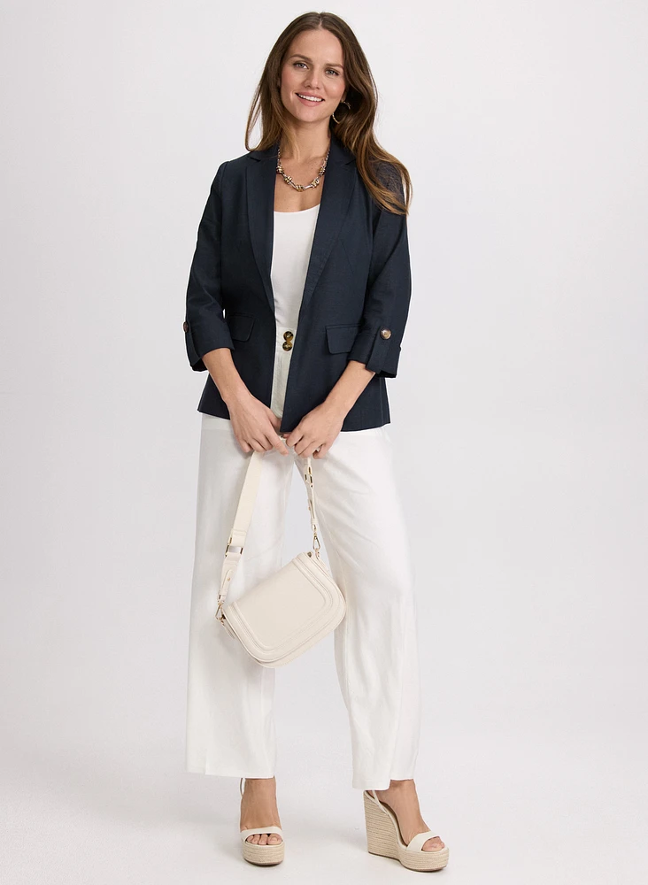 Blazer en mélange de lin