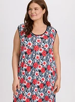 Robe de nuit à motif floral tropical