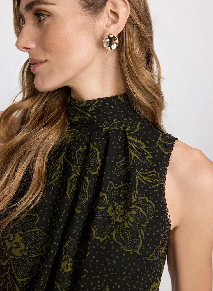 Floral Mock Neck Dress