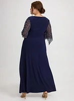 Robe manches évasées à billes
