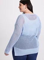 Glitter Knit Open Weave Sweater