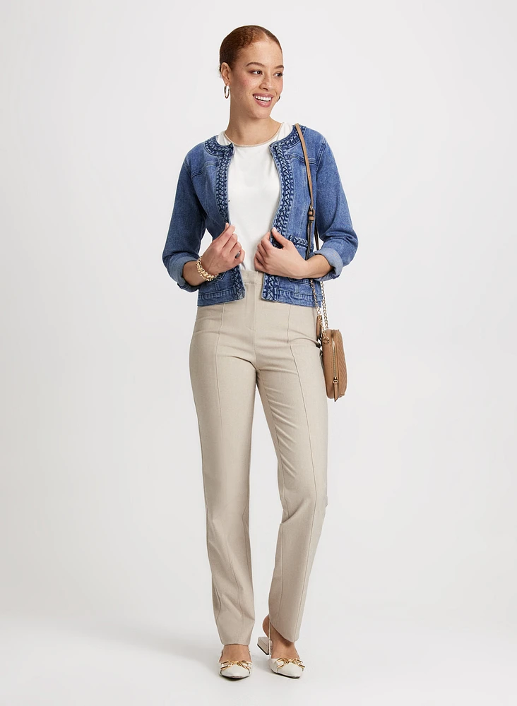 Braid Trim Denim Jacket & Signature Fit Pants