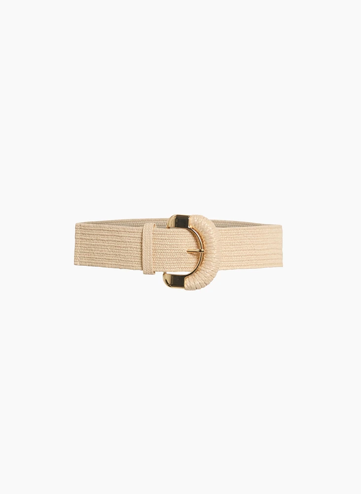 Ceinture élastique en paille tressée