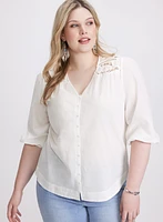 Blouse à détails en dentelle