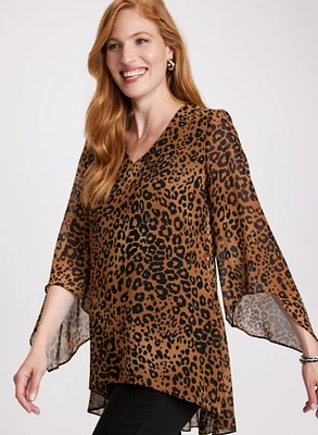 Leopard Print V-Neck Blouse