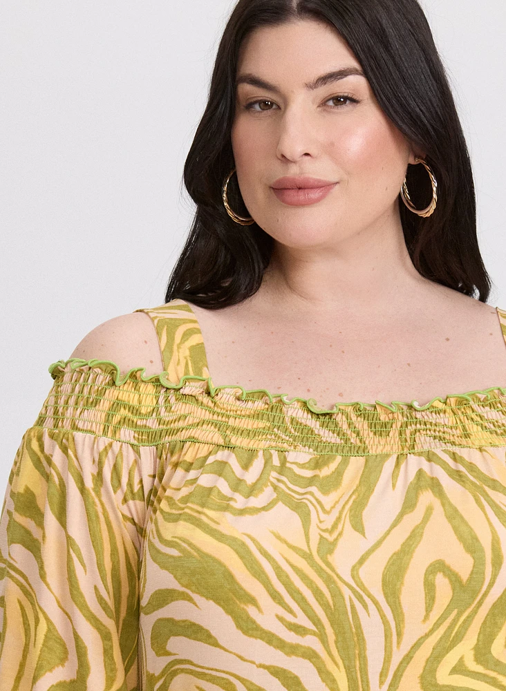 Abstract Zebra Print Top
