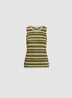 Camisole rayée en mailles crochetées