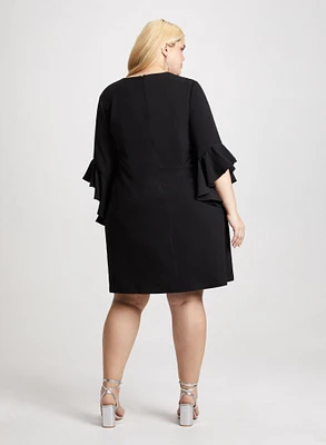 Ruffled Bell Sleeve Dress