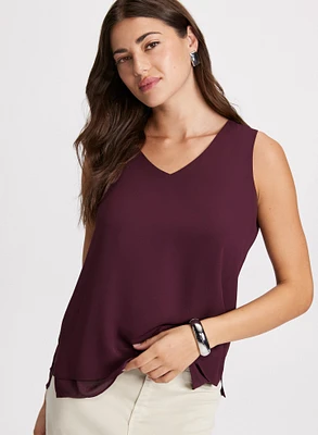 Sleeveless V-Neck Blouse