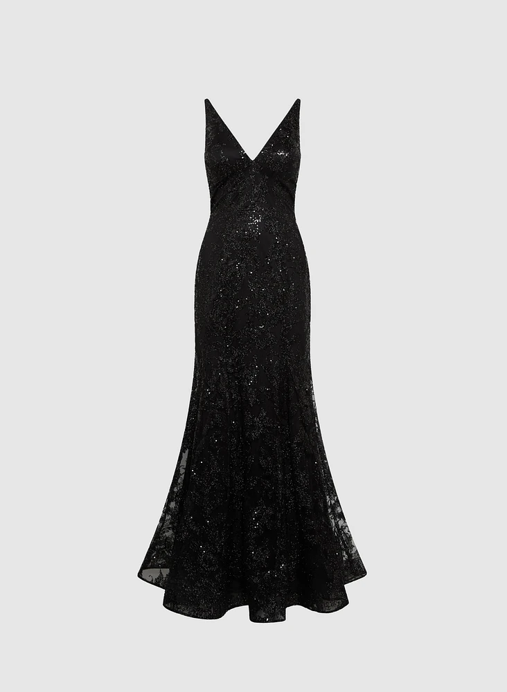 Robe à paillettes dos ouvert