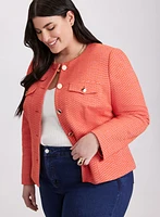 Collarless Bouclé Jacket