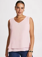 Sleeveless V-Neck Blouse