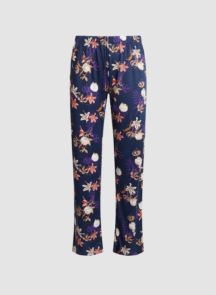 Ensemble pyjama haut et pantalon à motif floral