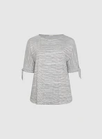 Striped Knot Sleeve T-Shirt