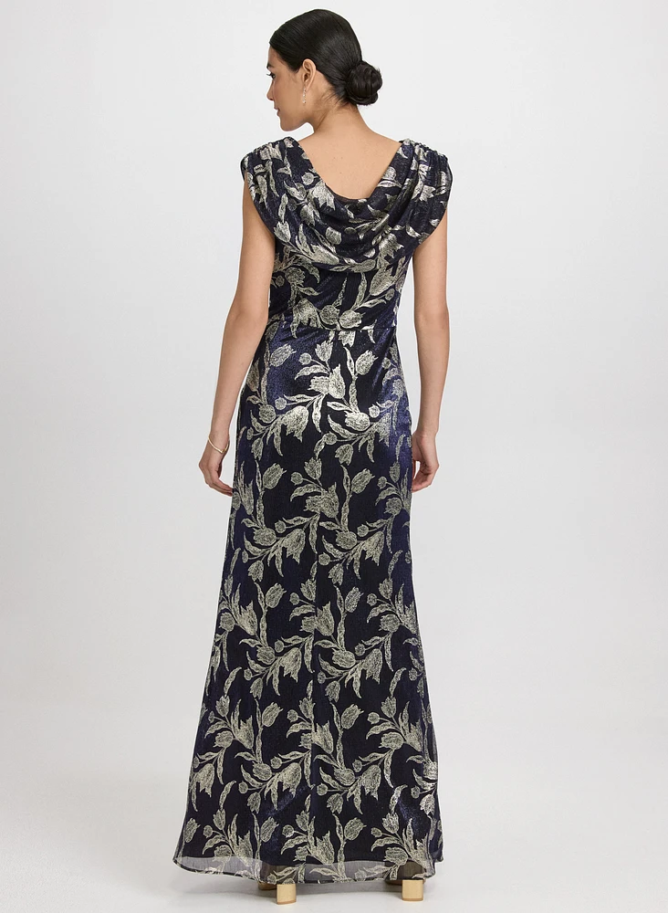 Floral Cowl Neck Dress