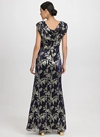 Floral Cowl Neck Dress