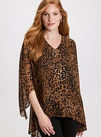 Blouse léopard à encolure en V