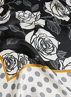 Foulard à motif pois et fleurs