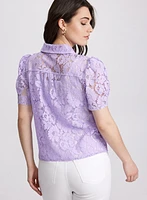 Blouse en dentelle boutonnée