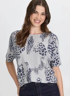 Leopard Glitter Knit Top