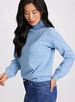 Ombre Mock Neck Knit Sweater