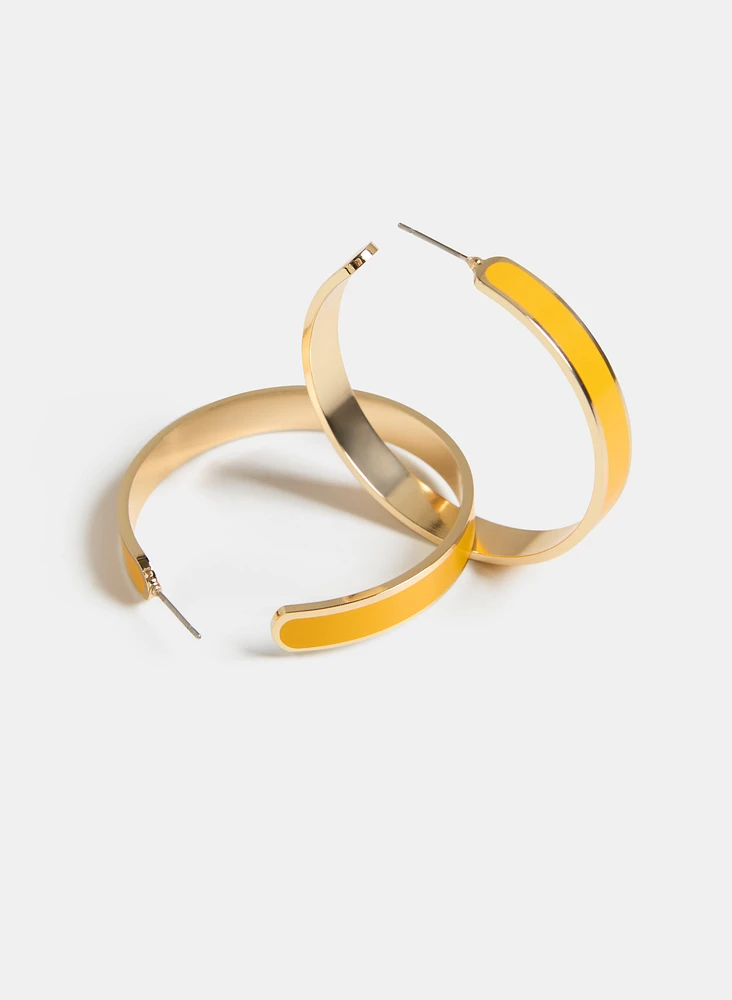 Enamel Hoop Earrings