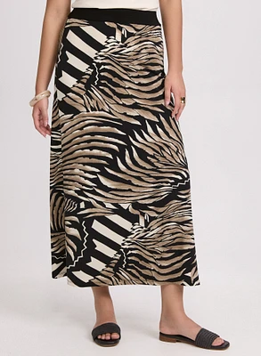 Jupe maxi à motif abstrait