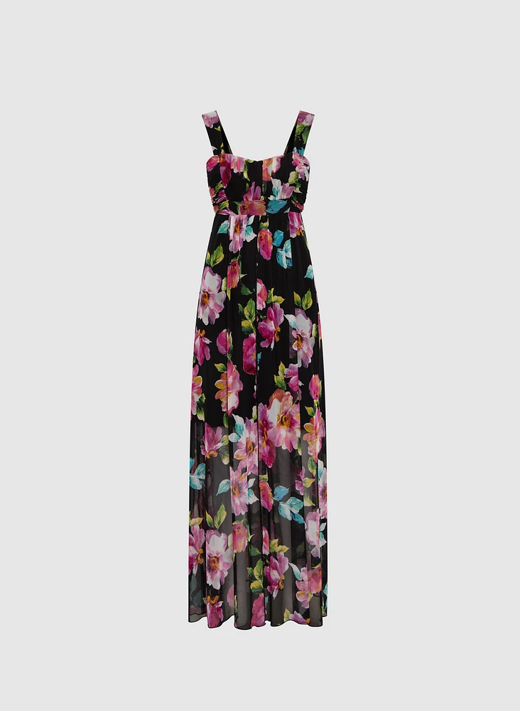 Chiffon Floral Maxi Dress