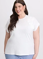 T-shirt à appliqués floraux