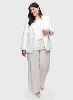 Notch Collar Blazer & Flared Pull-On Pants