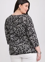 Sketch Floral Print Top