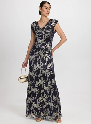 Floral Cowl Neck Dress