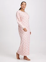 Abstract Print Long Nightgown