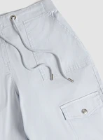 Cotton Drawstring Waist Cargo Capris
