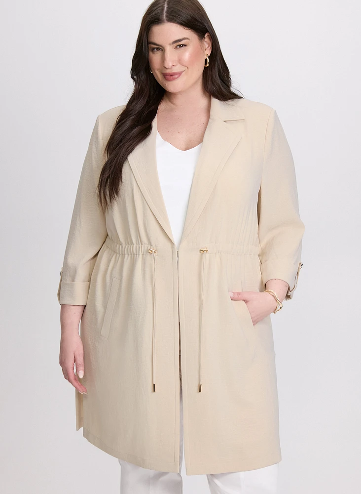 Long Drawstring Waist Jacket