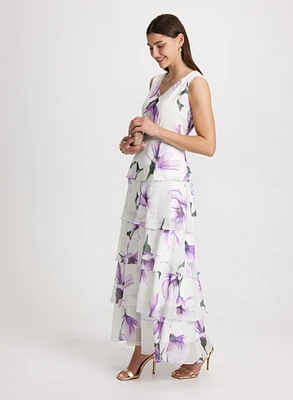 Long Chiffon Floral Dress