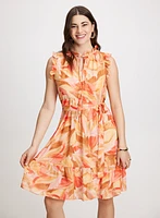 Abstract Pattern Chiffon Dress