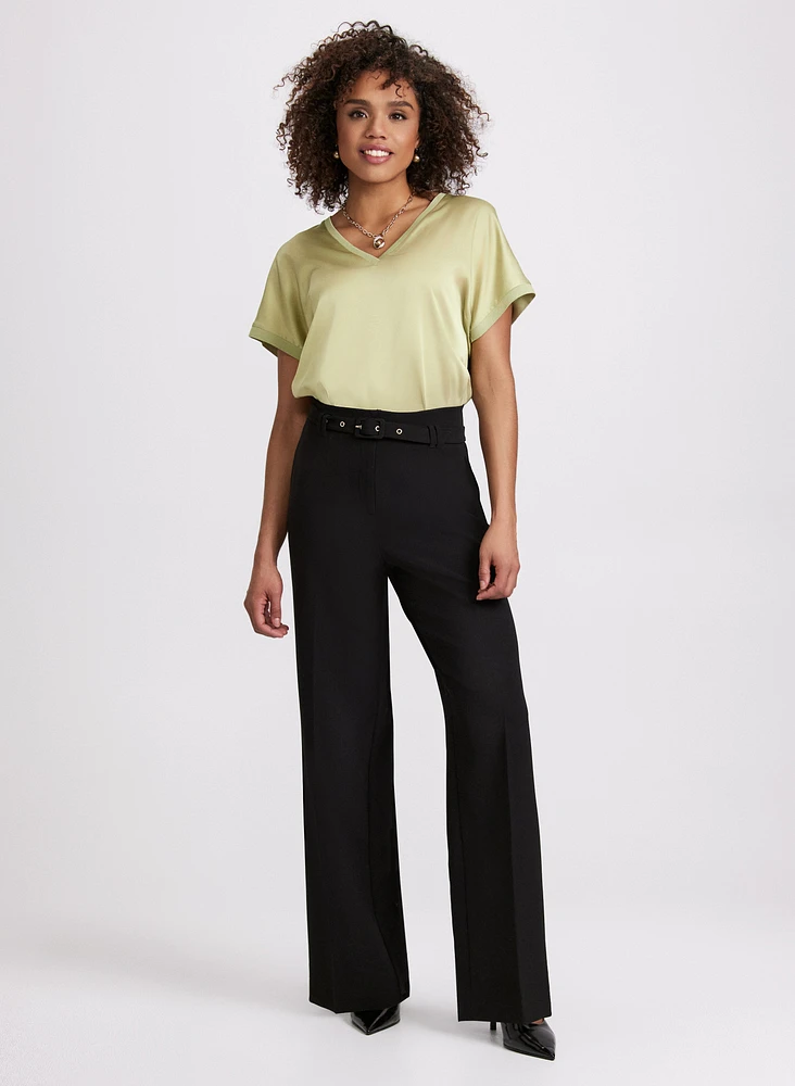 Pantalon Olivia à jambe large ceinture