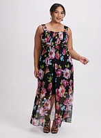 Robe maxi à motif floral
