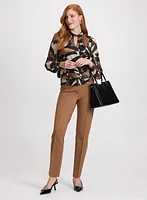 Geometric Print Top & Slim-Leg Pants