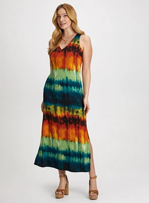 Robe maxi à motif abstrait