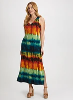 Robe maxi à motif abstrait